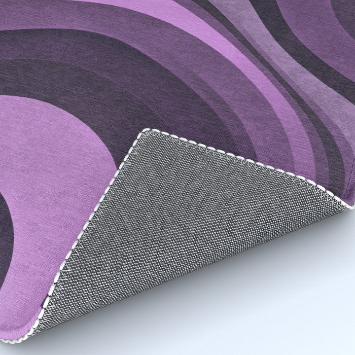 Wavy Watercolor Groovy Purple Shapes Rug Gallery Image 4