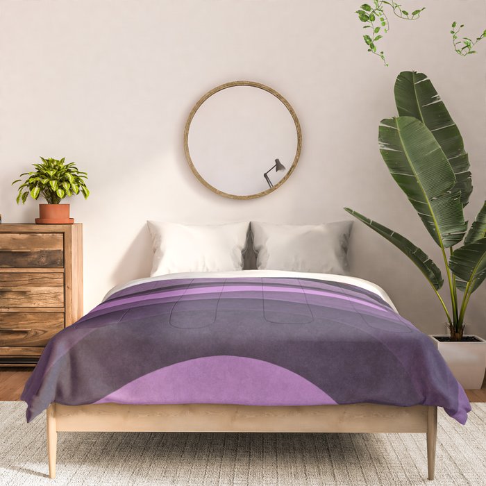 Wavy Watercolor Groovy Purple Shapes Comforter Gallery Image 3
