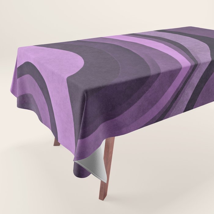 Wavy Watercolor Groovy Purple Shapes Tablecloth Gallery Image 1