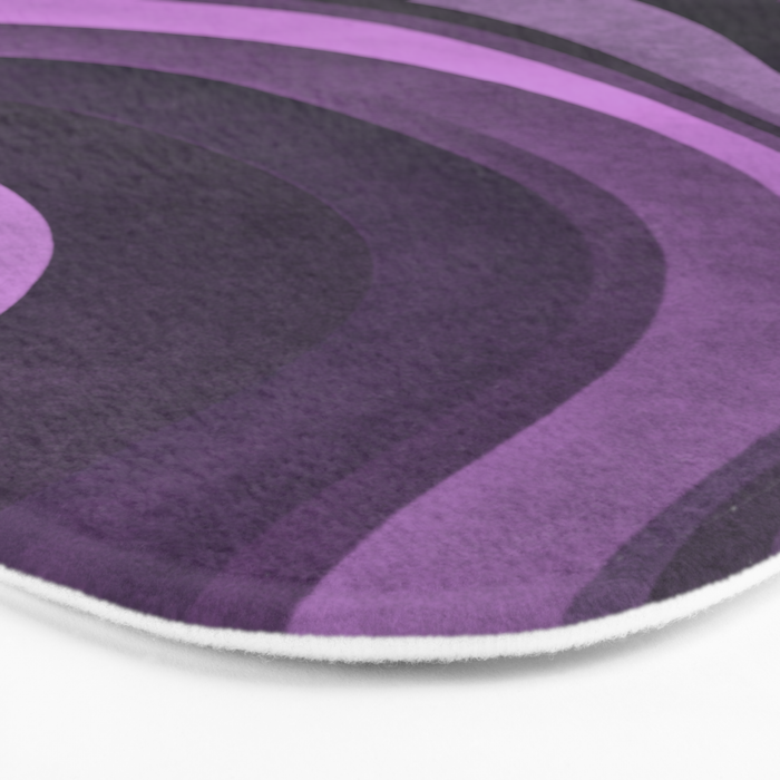 Wavy Watercolor Groovy Purple Shapes Bath Mat Gallery Image 3