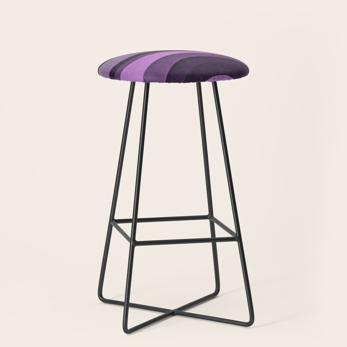 Wavy Watercolor Groovy Purple Shapes Stool