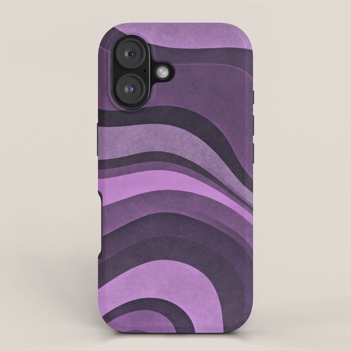 Wavy Watercolor Groovy Purple Shapes iPhone Case Gallery Image 1