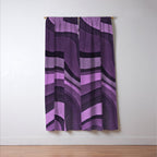 Wavy Watercolor Groovy Purple Shapes Window Curtain Gallery Image 3