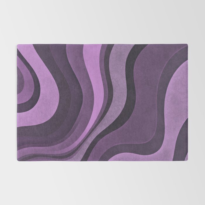 Wavy Watercolor Groovy Purple Shapes Rug Gallery Image 2