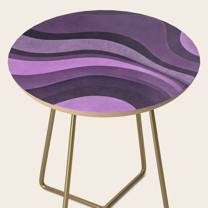 Wavy Watercolor Groovy Purple Shapes Side Table Gallery Image 2