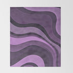 Wavy Watercolor Groovy Purple Shapes Throw Blanket Gallery Image 2