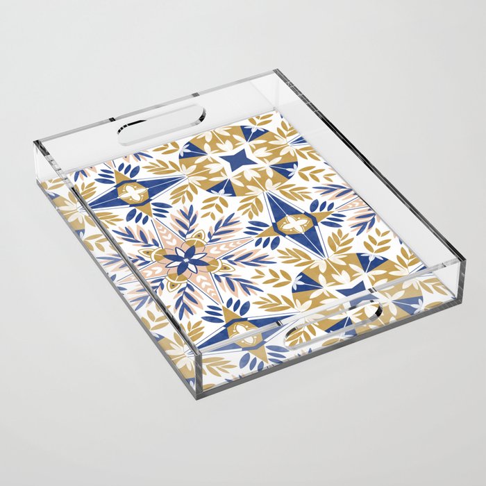 Modern circular nature tile B Acrylic Tray Gallery Image 1