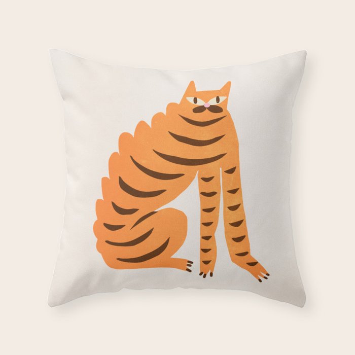 Pop Cats 01: Modern Pop Art Throw Pillow Gallery Image 1
