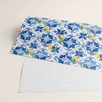 Blue tiles,mosaic,Mediterranean tiles,majolica art ,lemon ,citrus, Wrapping Paper Gallery Image 2