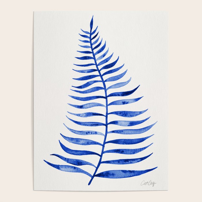 Navy Palm Leaf Poster Gallery Image 4