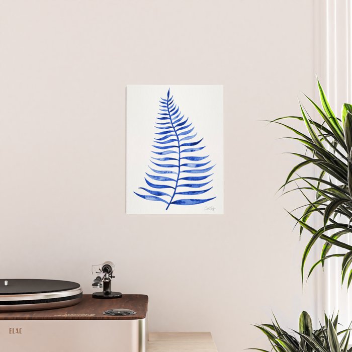 Navy Palm Leaf Poster Gallery Image 2