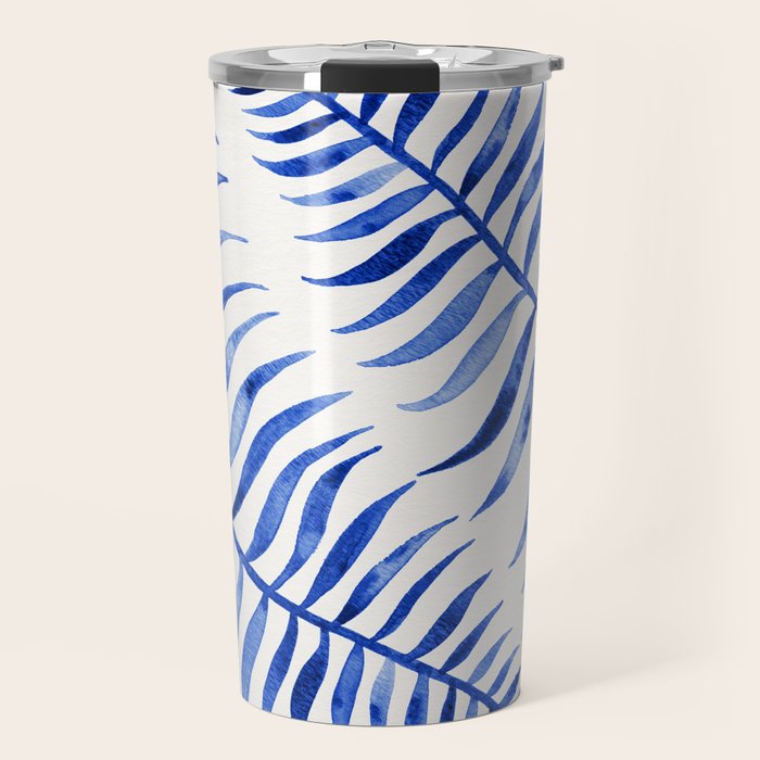 Navy Palm Leaf Travel Mug Gallery Image 1