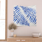 Navy Palm Leaf Wall Tapestry Gallery Image 2