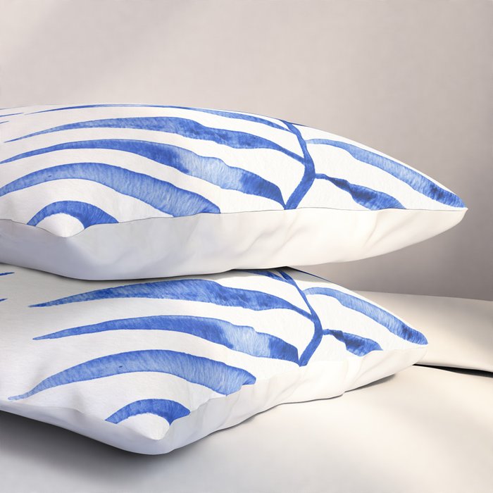 Navy Palm Leaf Pillow Sham Gallery Image 3