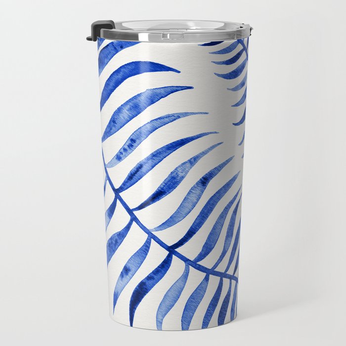 Navy Palm Leaf Travel Mug Gallery Image 3