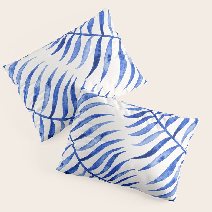 Navy Palm Leaf Pillow Sham Gallery Image 3
