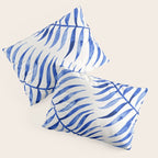Navy Palm Leaf Pillow Sham Gallery Image 3