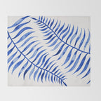 Navy Palm Leaf Throw Blanket Gallery Image 2
