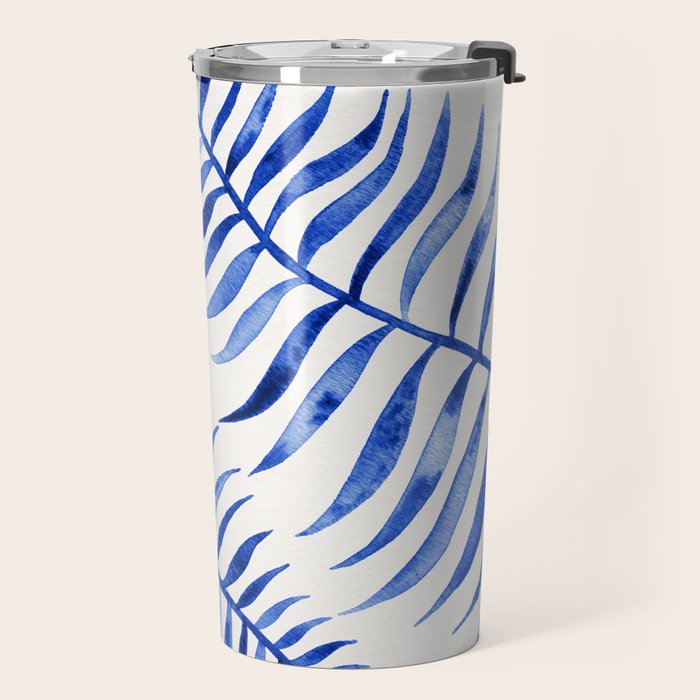 Navy Palm Leaf Travel Mug Gallery Image 2