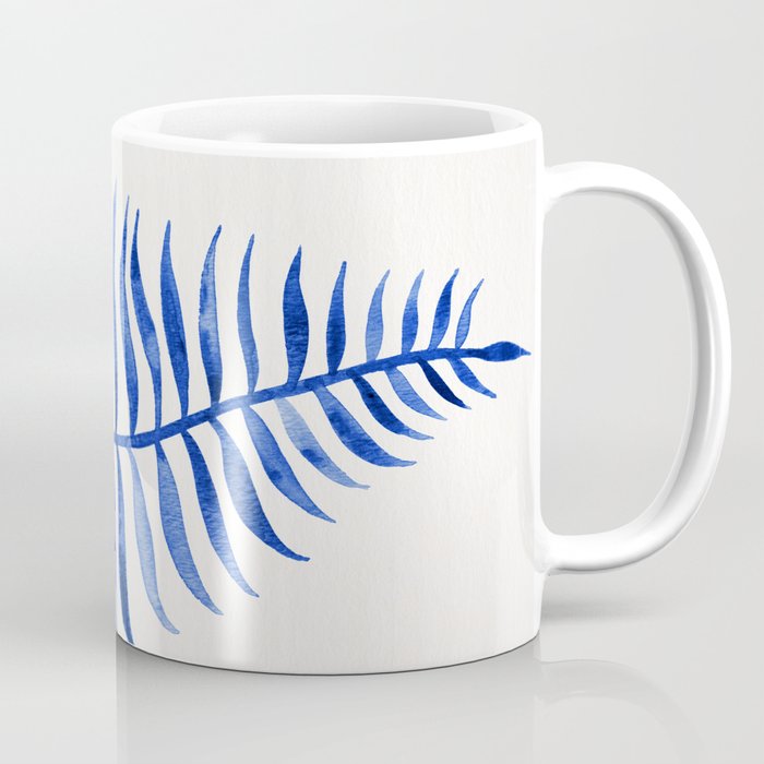 Navy Palm Leaf Coffee Mug Gallery Image 1