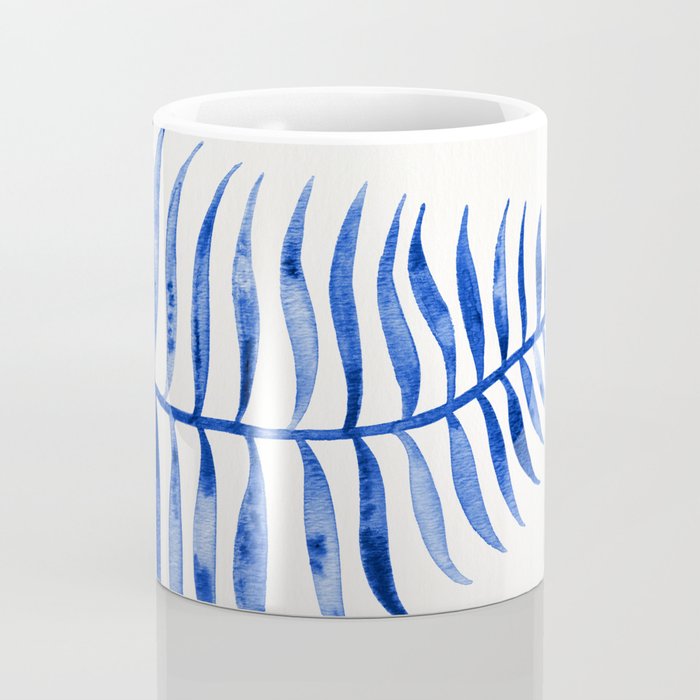 Navy Palm Leaf Coffee Mug Gallery Image 4