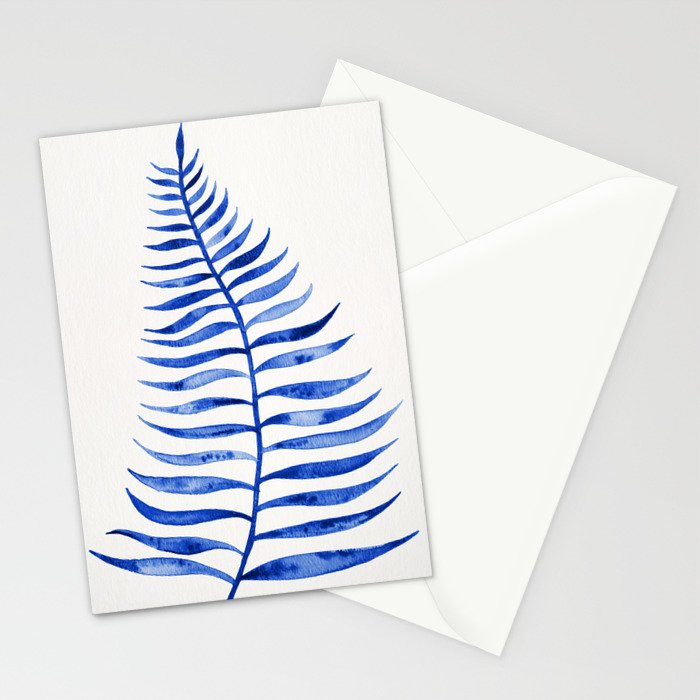 Navy Palm Leaf Stationery Card Gallery Image 2