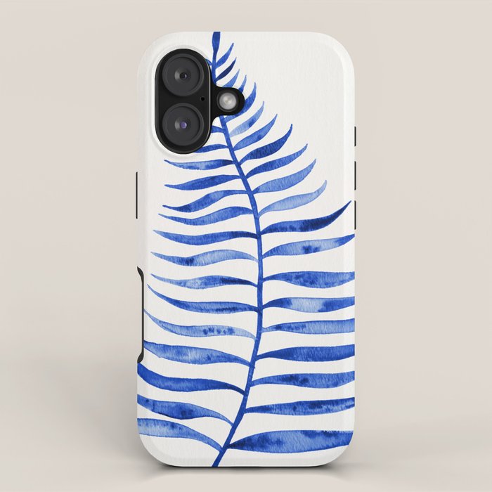 Navy Palm Leaf iPhone Case Gallery Image 1