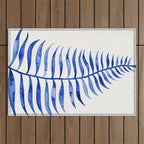 Navy Palm Leaf Outdoor Rug Gallery Image 1
