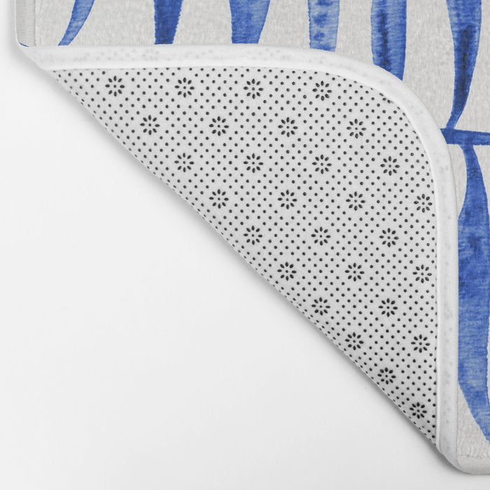 Navy Palm Leaf Bath Mat Gallery Image 2