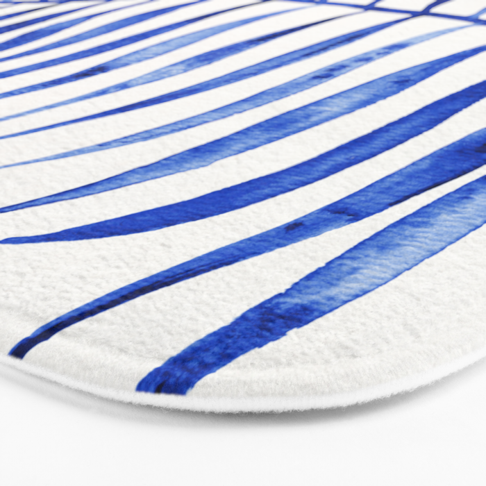 Navy Palm Leaf Bath Mat Gallery Image 3