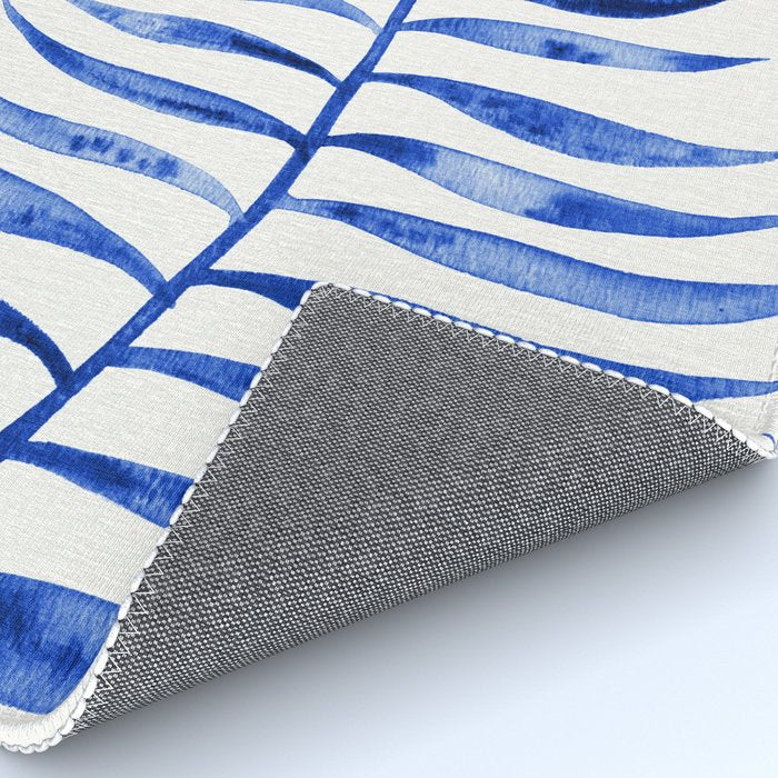 Navy Palm Leaf Rug Gallery Image 4