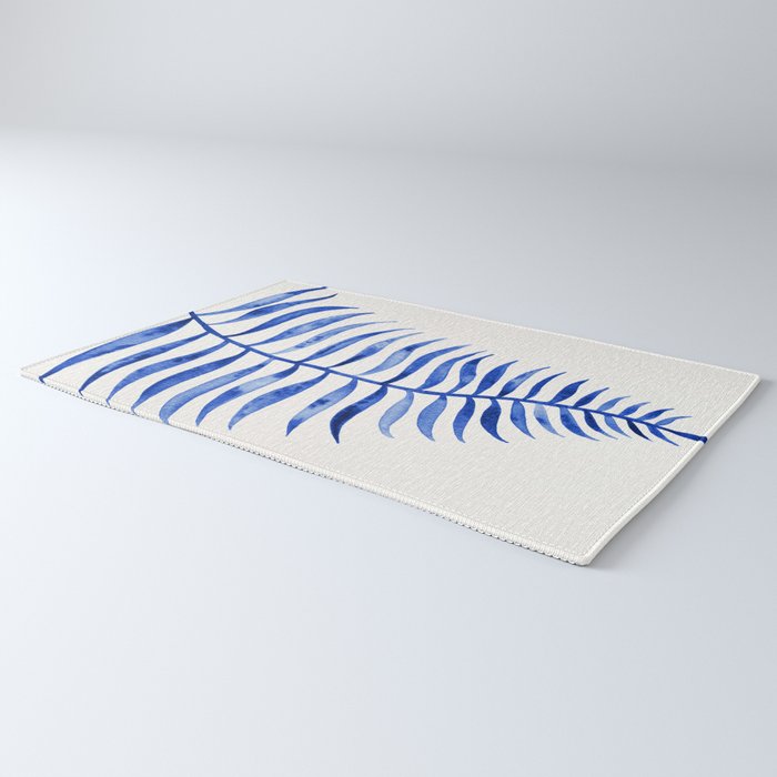 Navy Palm Leaf Rug Gallery Image 3