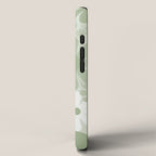 Retro 60s 70s Aesthetic Floral Pattern in Pretty Pastel Sage Green iPhone Case Gallery Image 2