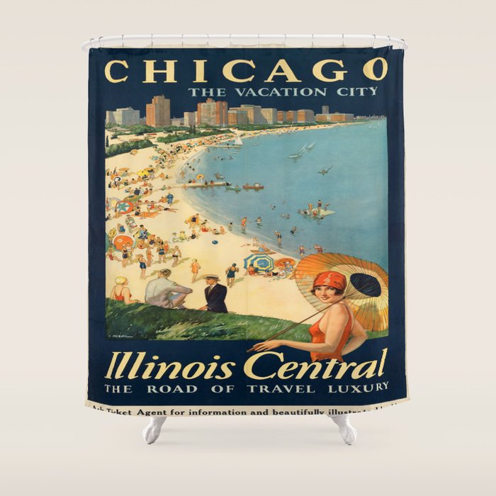 Vintage poster - Chicago Shower Curtain Gallery Image 1