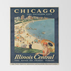 Vintage poster - Chicago Throw Blanket Gallery Image 2