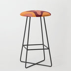 Retro Liquid Swirl Abstract Pattern Square in Warm Terracotta Earth Tones Stool Gallery Image 1