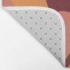 Retro Liquid Swirl Abstract Pattern Square in Warm Terracotta Earth Tones Bath Mat Gallery Image 2