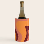 Retro Liquid Swirl Abstract Pattern Square in Warm Terracotta Earth Tones Wine Chiller Gallery Image 2