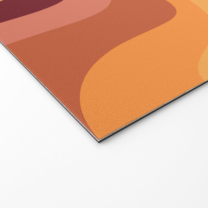 Retro Liquid Swirl Abstract Pattern Square in Warm Terracotta Earth Tones Welcome Mat Gallery Image 2