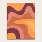 Retro Liquid Swirl Abstract Pattern Square in Warm Terracotta Earth Tones Notebook Gallery Image 4
