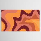 Retro Liquid Swirl Abstract Pattern Square in Warm Terracotta Earth Tones Tablecloth Gallery Image 2