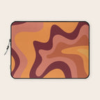 Retro Liquid Swirl Abstract Pattern Square in Warm Terracotta Earth Tones Laptop Sleeve Gallery Image 1