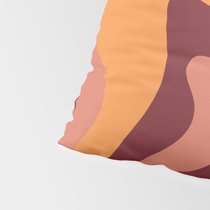 Retro Liquid Swirl Abstract Pattern Square in Warm Terracotta Earth Tones Pillow Sham Gallery Image 4