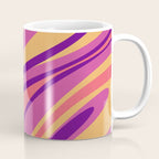 Fluid Vibes Retro Aesthetic Swirl Abstract Mustard Magenta Purple Orange Coffee Mug Gallery Image 1