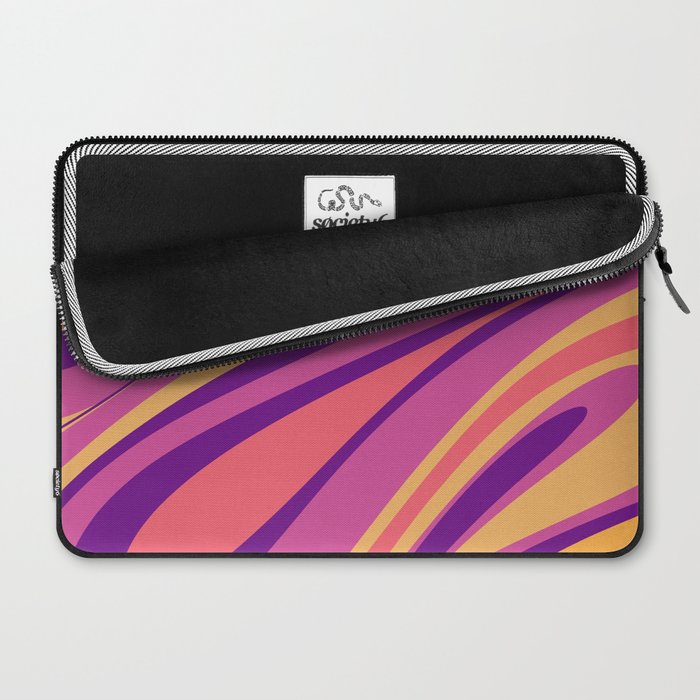 Fluid Vibes Retro Aesthetic Swirl Abstract Mustard Magenta Purple Orange Laptop Sleeve Gallery Image 2