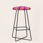 Fluid Vibes Retro Aesthetic Swirl Abstract Mustard Magenta Purple Orange Stool Gallery Image 1