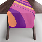 Fluid Vibes Retro Aesthetic Swirl Abstract Mustard Magenta Purple Orange Table Runner Gallery Image 1