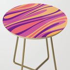 Fluid Vibes Retro Aesthetic Swirl Abstract Mustard Magenta Purple Orange Side Table Gallery Image 2