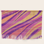 Fluid Vibes Retro Aesthetic Swirl Abstract Mustard Magenta Purple Orange Wall Hanging Gallery Image 1