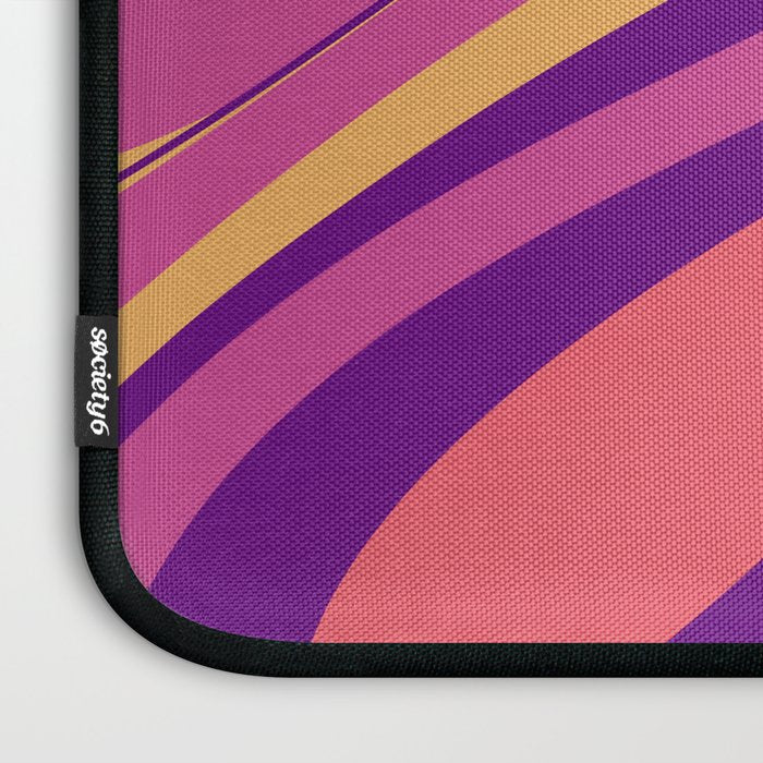 Fluid Vibes Retro Aesthetic Swirl Abstract Mustard Magenta Purple Orange Laptop Sleeve Gallery Image 3